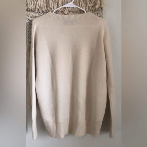 Theory 100% Cashmere Karenia F Crewneck High Low Pullover Sweater White - Picture 5 of 6